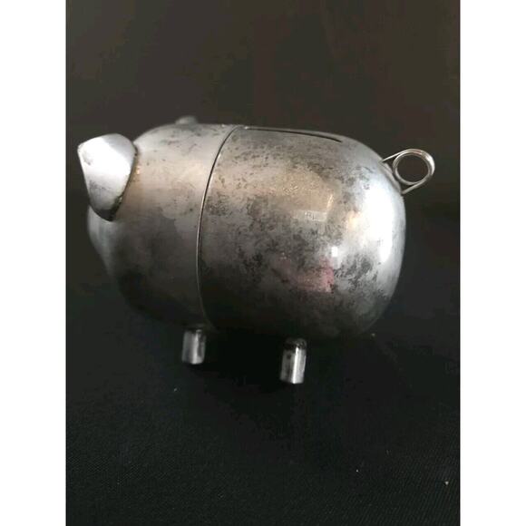Vintage LEONARD Silver Plate Piggy Bank Pig - Picture 4 of 7